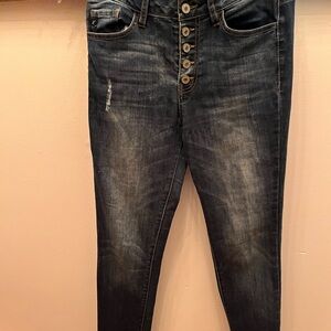 KanCan Dark Blue Button-Fly Jeans